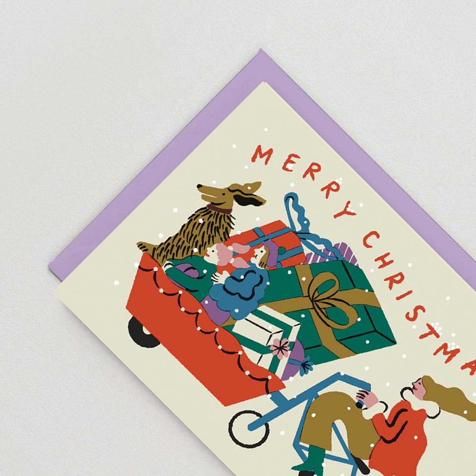 Wrap Weihnachtskarte Lastenrad – Grußkarten