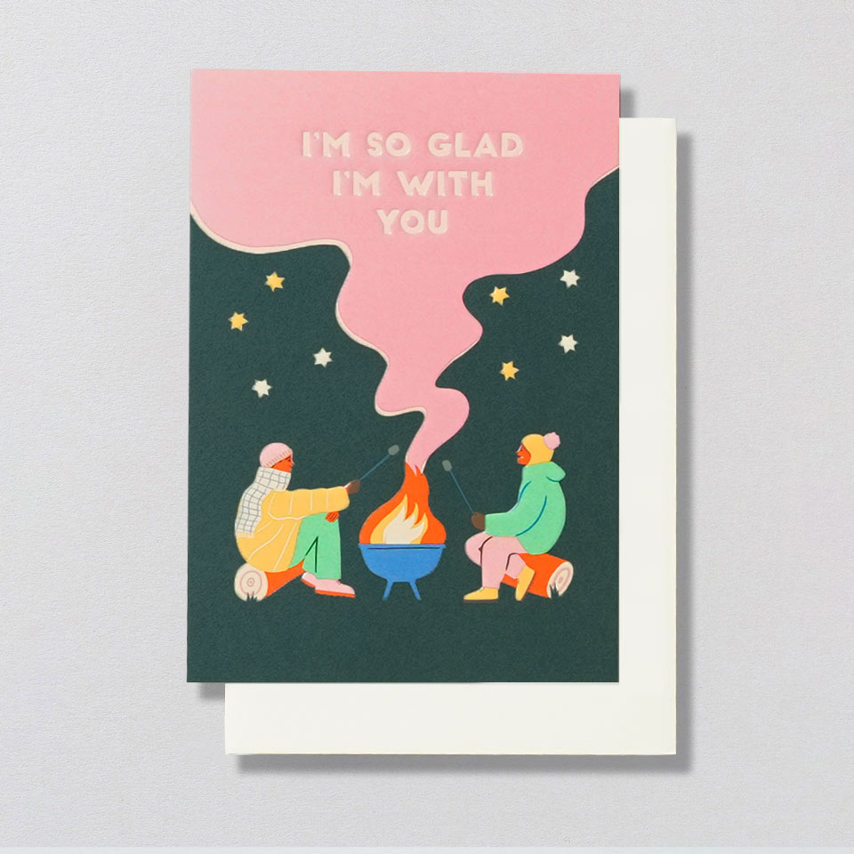 Lagom Grußkarte I'm so glad I'm with you Lagerfeuer – Grußkarte