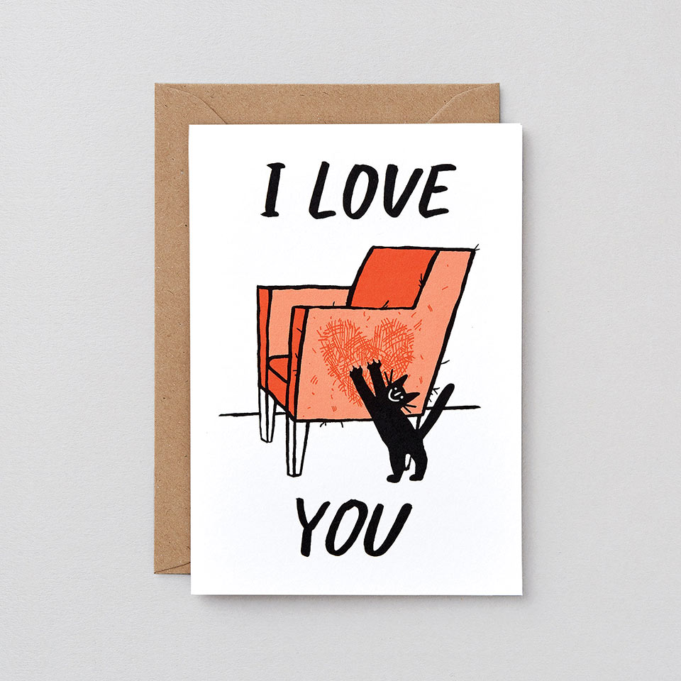 Wrap Grußkarte I love you Katze – Grußkarten