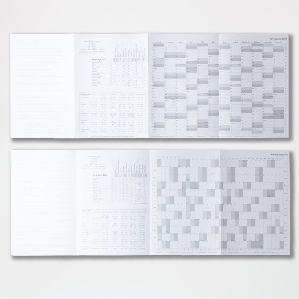 X17 Kalendereinlagen 2027 in A4 – X17 Notizbuchsystem