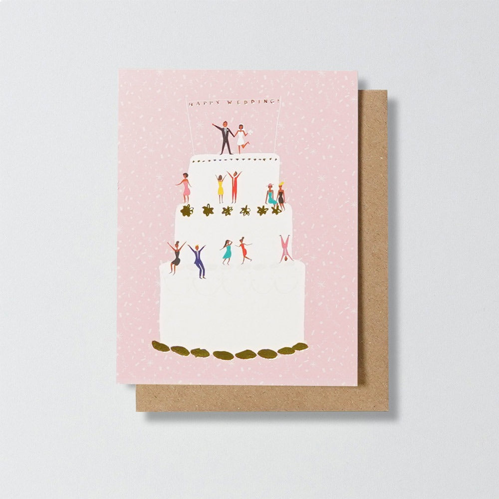 1973 Hochzeitskarte Happy Wedding Cake – Grußkarten
