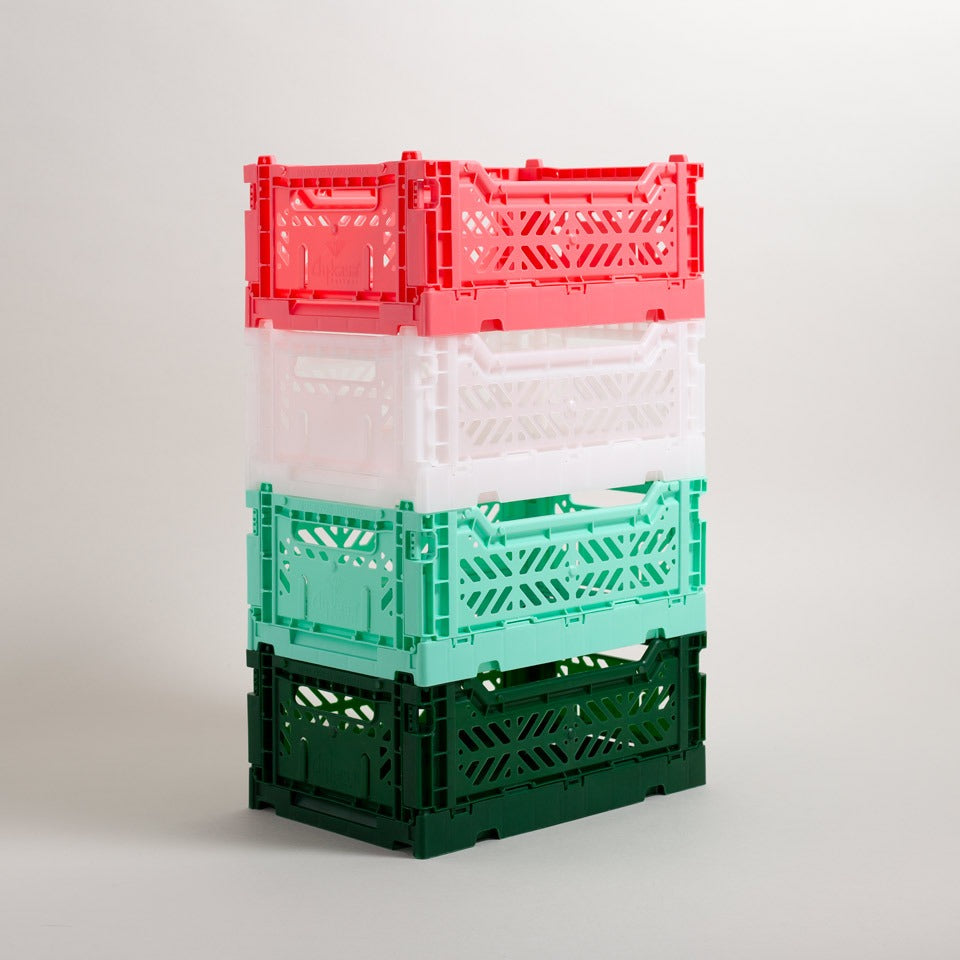 Aykasa Klappkisten mini, Farbkombination Dark Green, Mint, White und Dark Pink