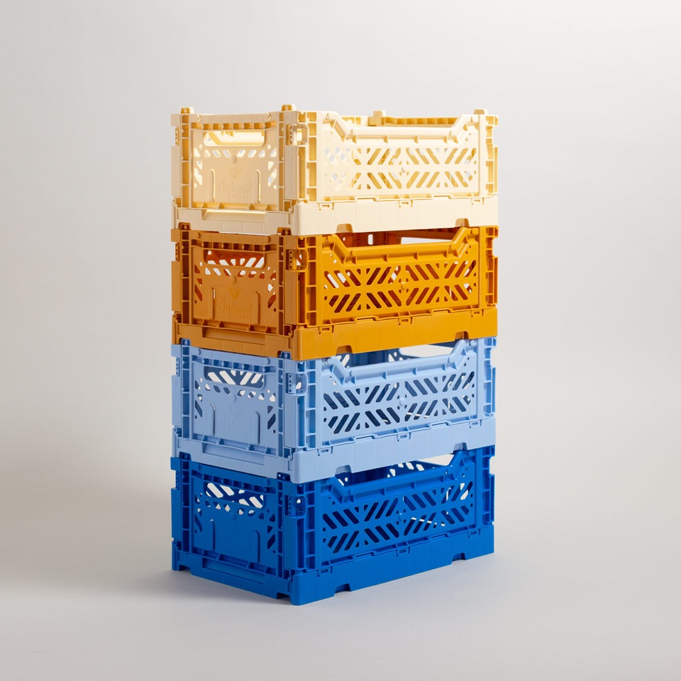 Aykasa Klappkisten mini, Farbkombination Electric Blue, Baby Blue, Mustard und Banana