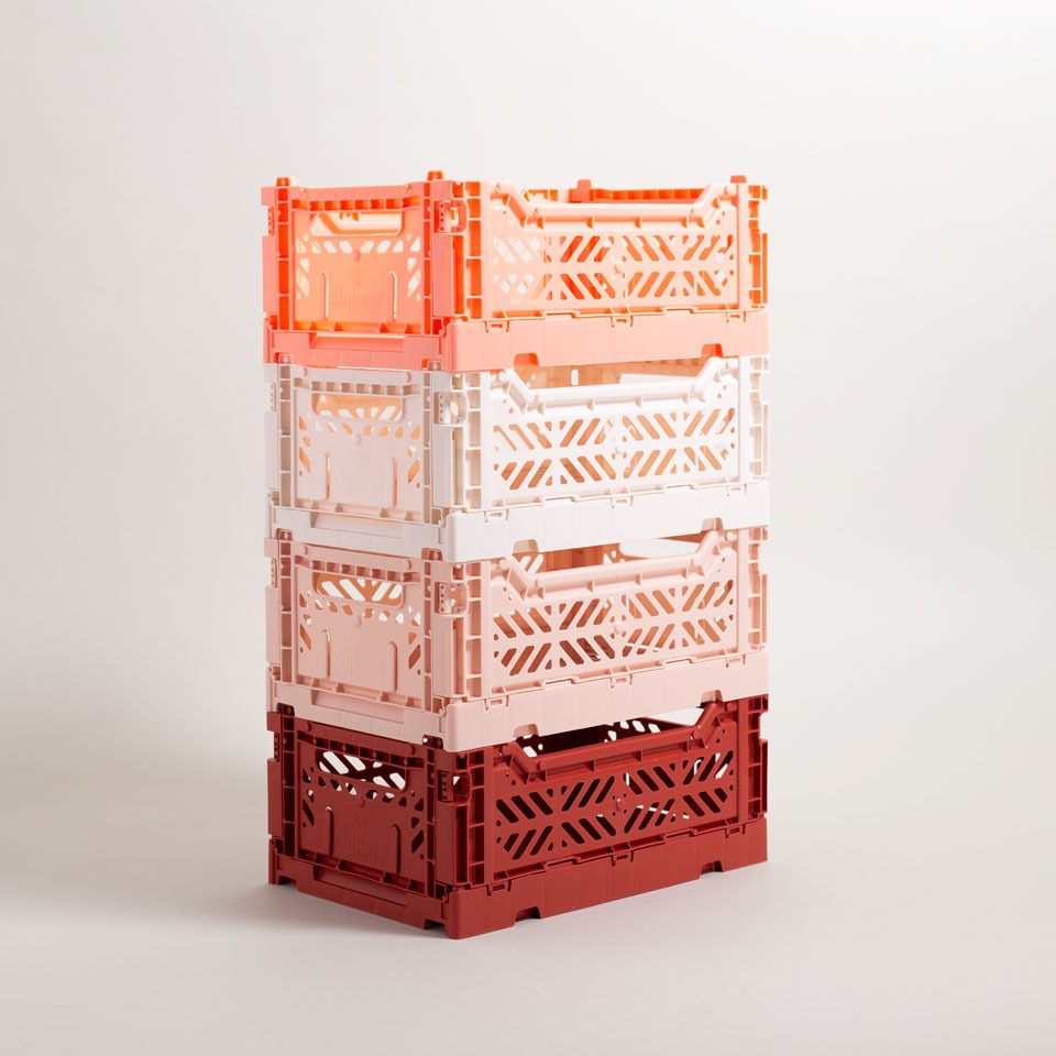 Aykasa Klappkisten mini, Farbkombination Tile Red, Milk Tea, Coconut Milk und Salmon