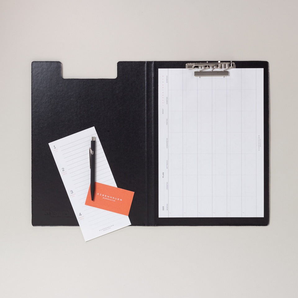 Schwartz Mappe mit Clip oben – Klemmbretter