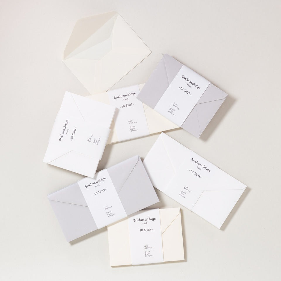 Carta Pura DIN lang Umschläge 10er Set Rivoli – Briefpapier & Umschläge