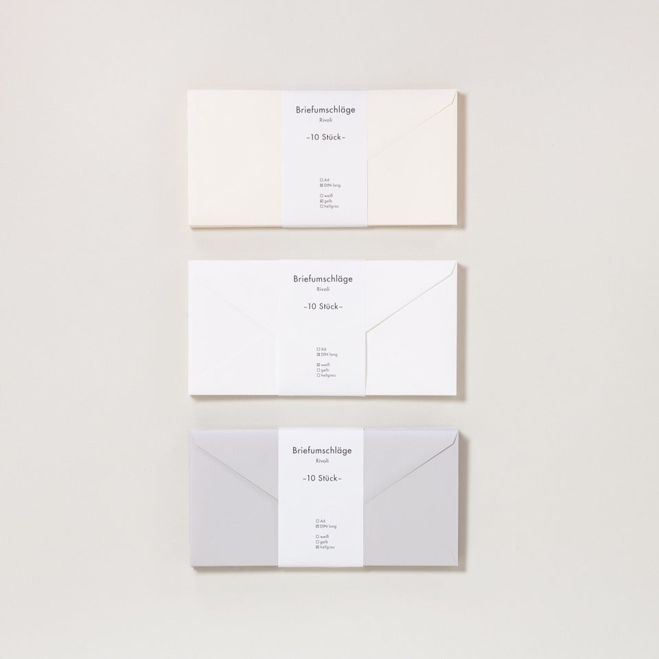 Carta Pura DIN lang Umschläge 10er Set Rivoli – Briefpapier & Umschläge