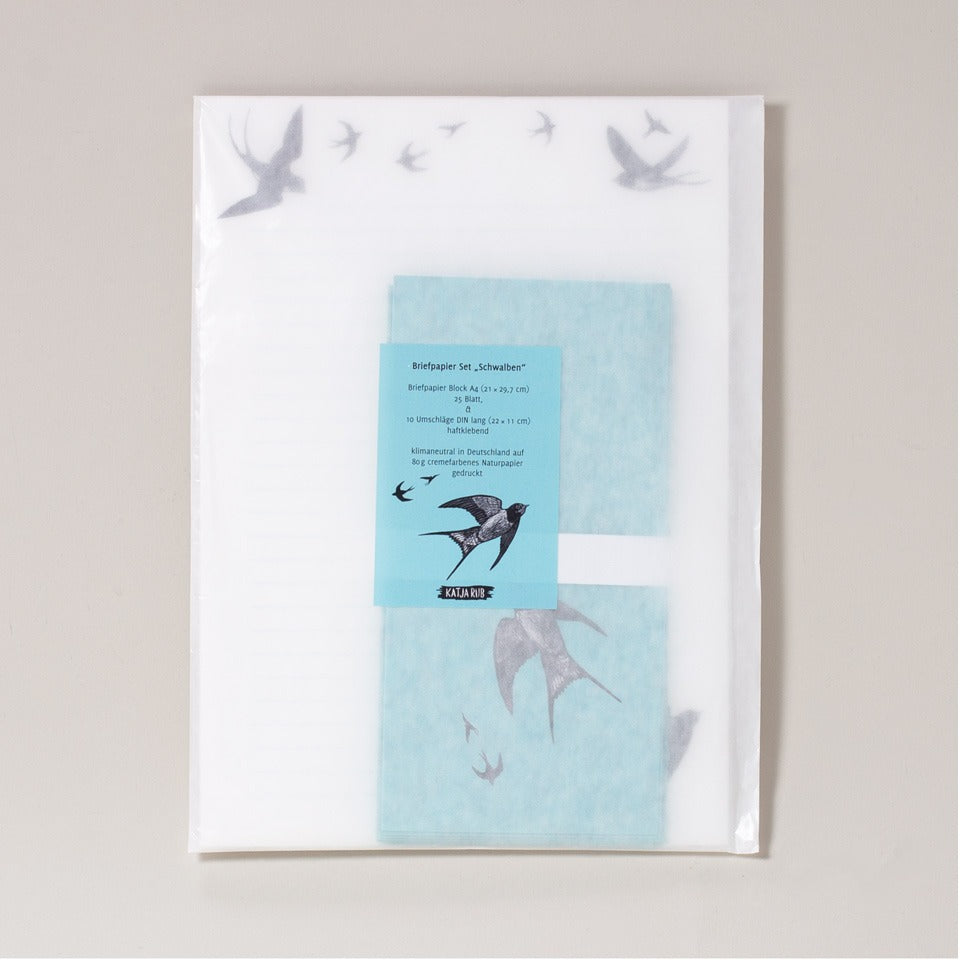 Katja Rub Briefpapierset Schwalben – Briefpapier & Umschläge