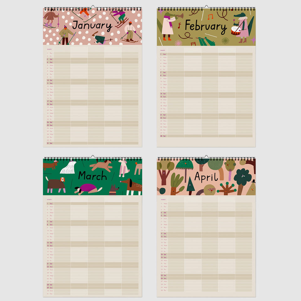 nuukk Familienkalender 2026 Ponys und Picknick – Familienkalender
