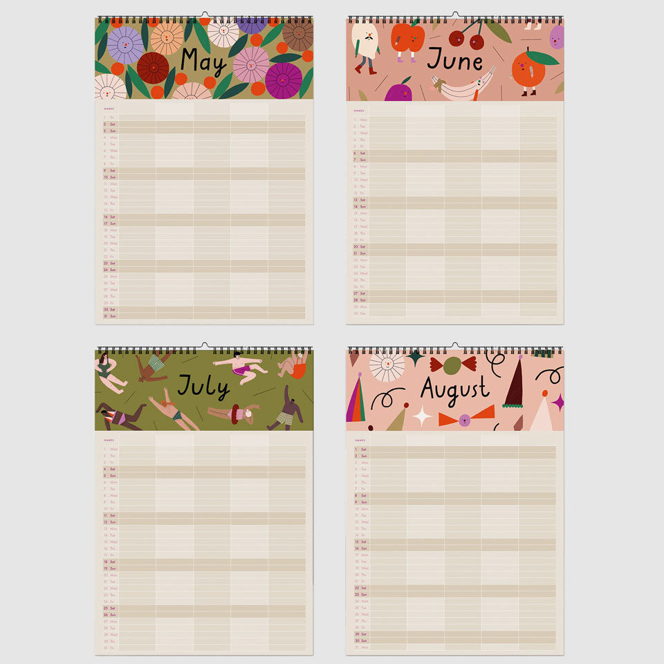 nuukk Familienkalender 2026 Ponys und Picknick – Familienkalender