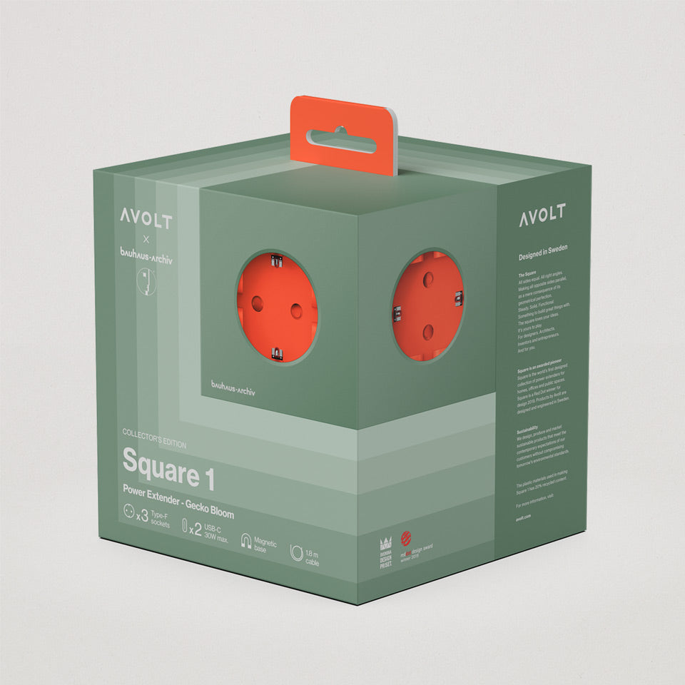 Avolt Square 1 Mehrfachsteckdose Bauhaus Edition Gecko Bloom – Steckdosen