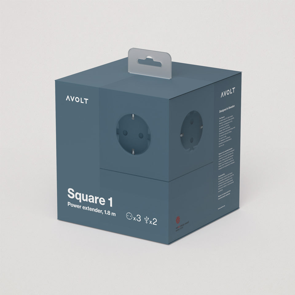 Avolt Square 1 Mehrfachsteckdose shark blue – Steckdosen