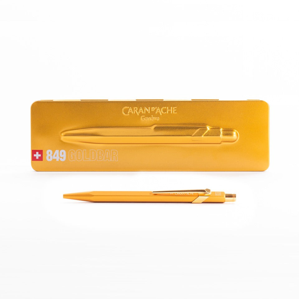 Caran d’Ache Kugelschreiber 849 gold mit Etui – Kugelschreiber