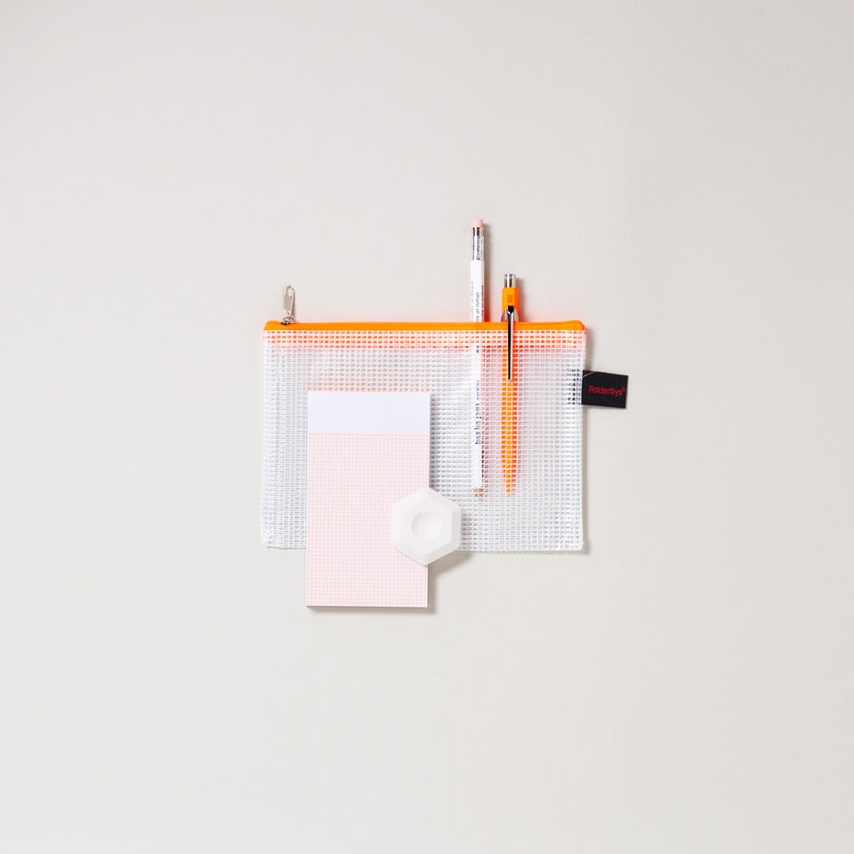 FolderSys Mesh Bag neon orange für A6 – Mäppchen & Stiftetuis