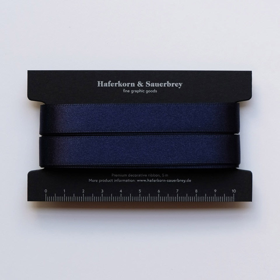 Haferkorn & Sauerbrey Satin Geschenkband Nachtblau – Geschenkbänder