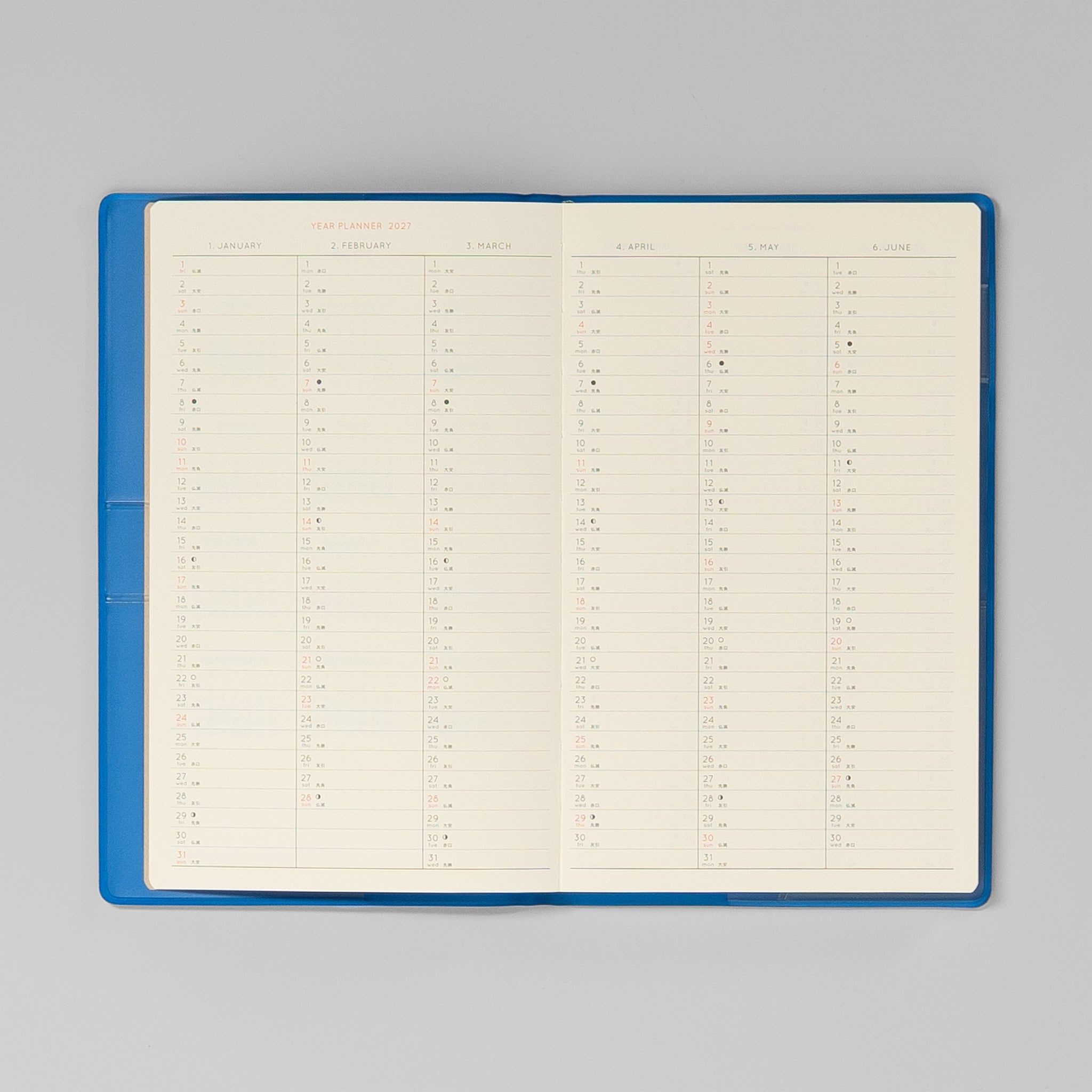 Year Planner im Shine Monatskalender – Jahresplanung auf einer Doppelseite