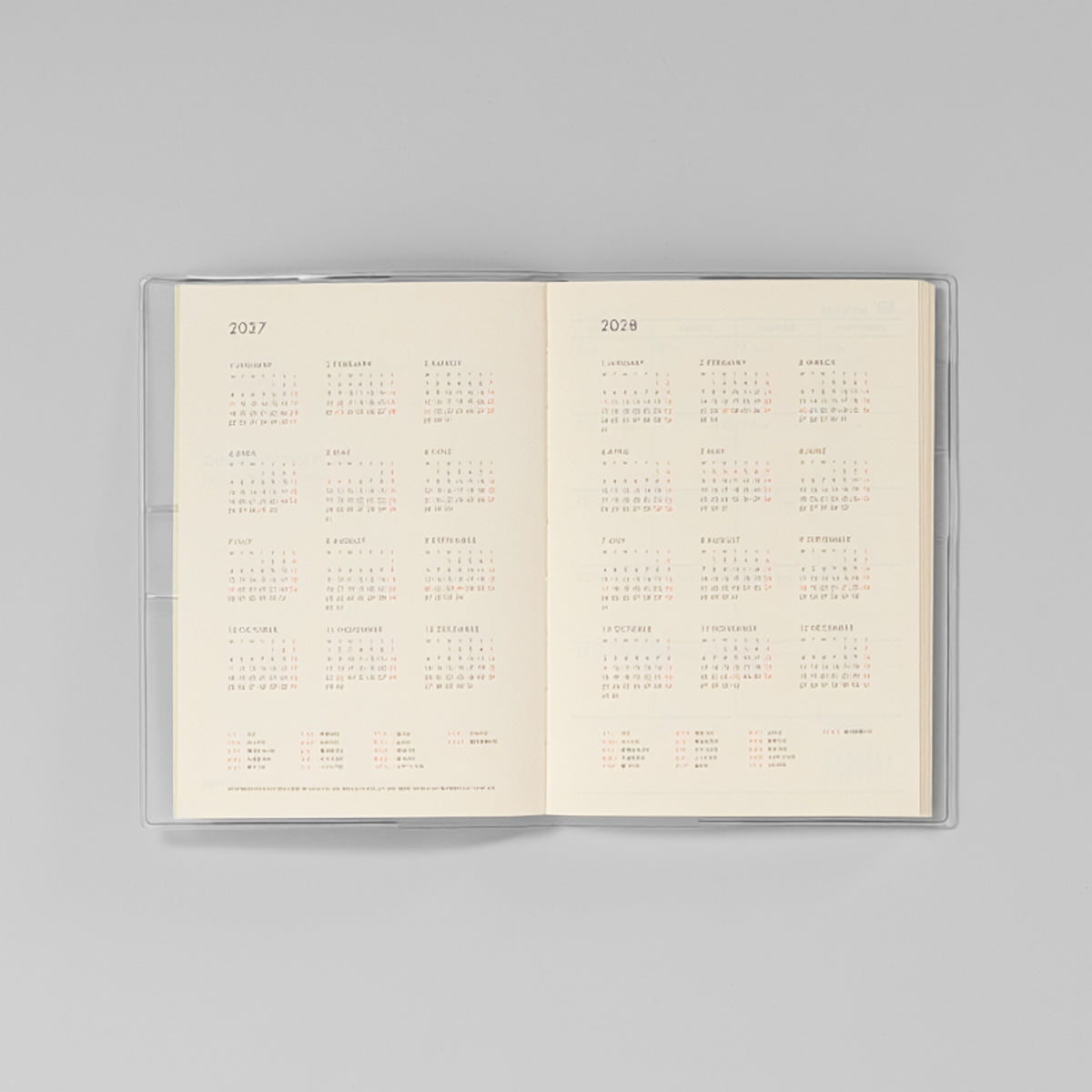 Jahresübersicht im Poche Wochenkalender