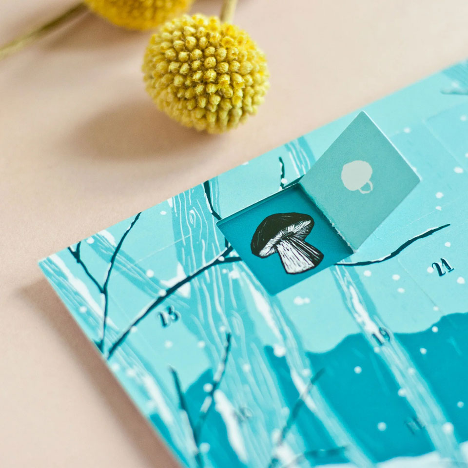 Katja Rub Postkarte Adventskalender Rehe – Postkarte
