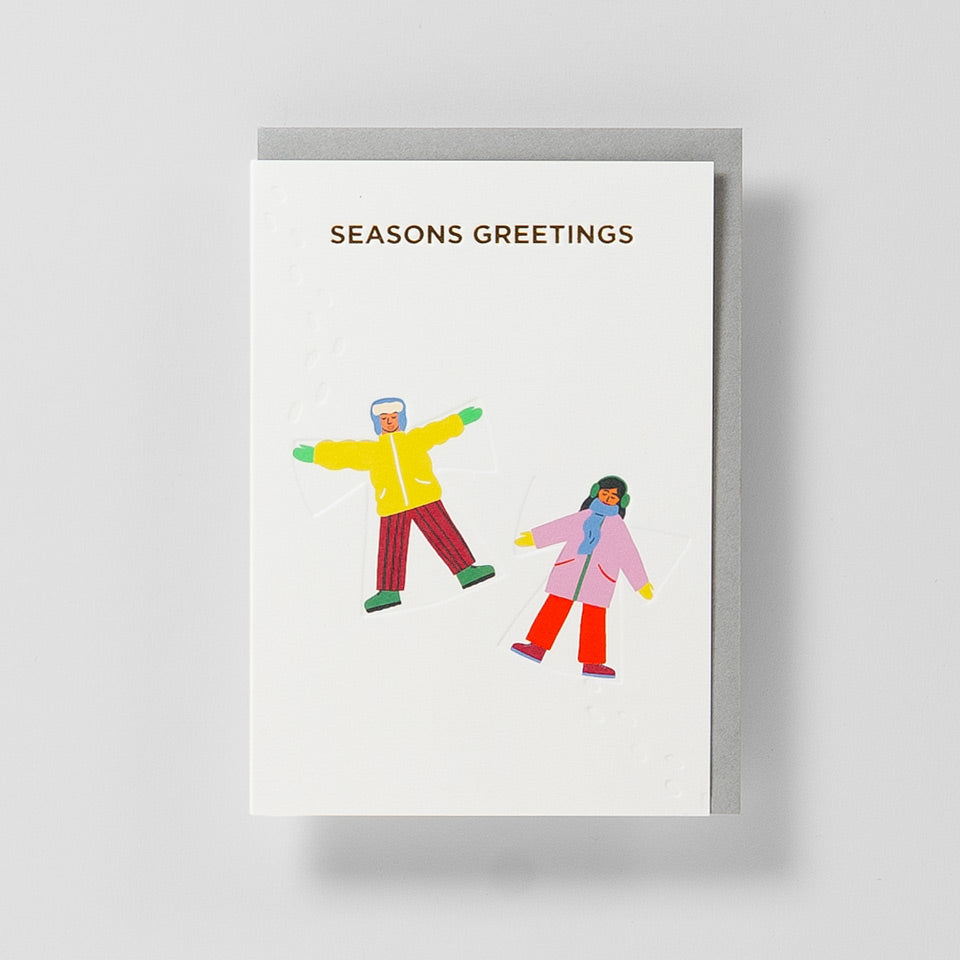 Lagom Weihnachtskarte Season's Greetings Schneeengel – Grußkarte