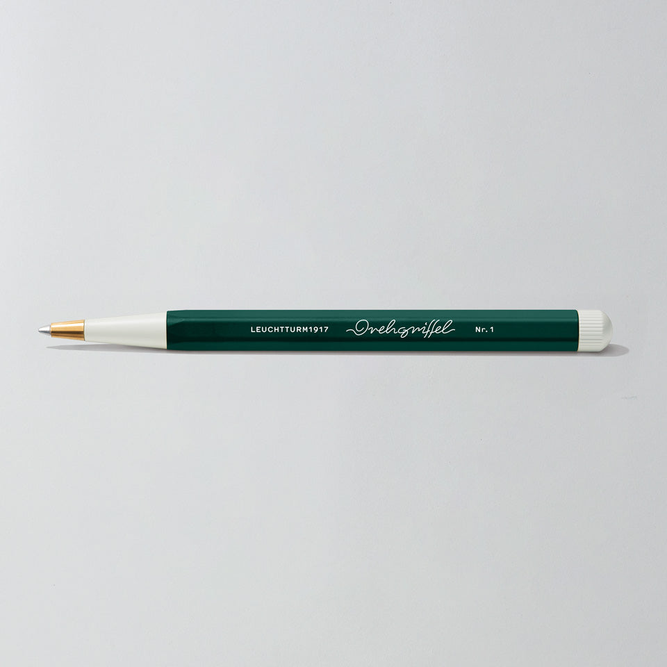 Leuchtturm Drehgriffel Gelschreiber in Forest Green, Aufsicht #Farbe_Forest Green