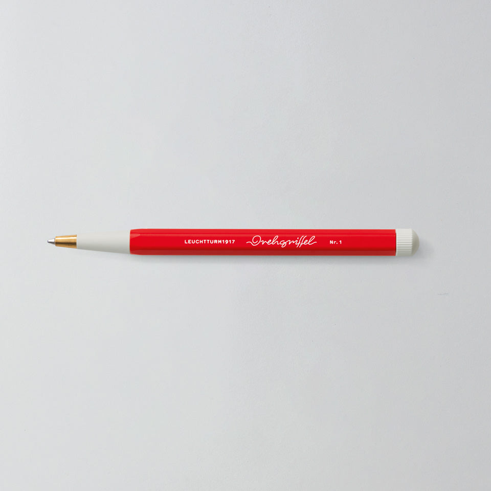 Leuchtturm Drehgriffel Kugelschreiber in Rot, Aufsicht #Farbe_Rot