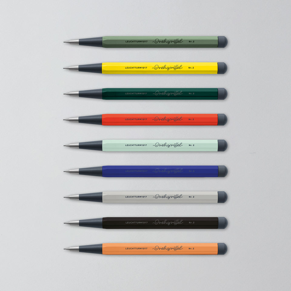 Leuchtturm Drehgriffel Bleistift 0,7 mm, alle Farben in der Aufsicht