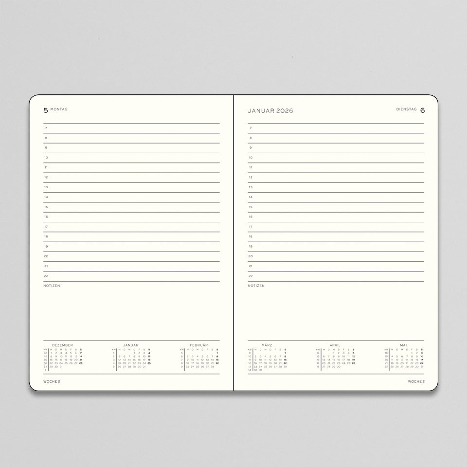 Leuchtturm Tageskalender 2026 liniert – Tageskalender