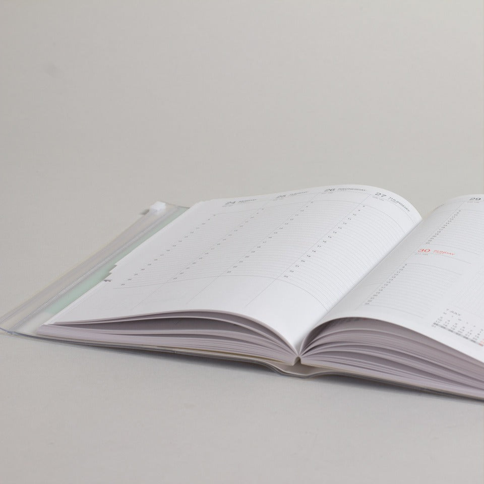 B6 Taschenkalender 2026/27 mit Umschlagtasche einfarbig