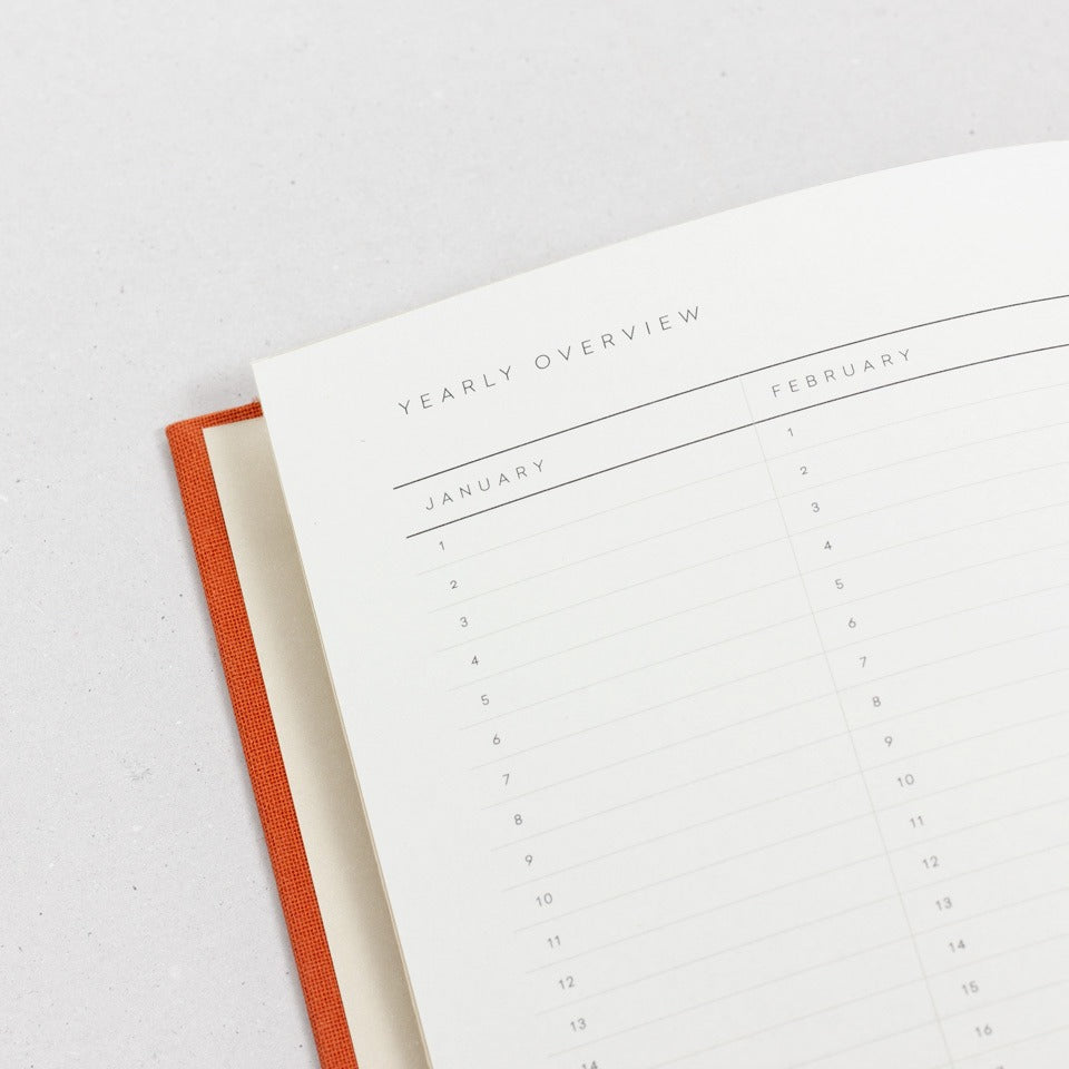 Notem Even Weekly Journal undatiert rostrot – undatierter Kalender
