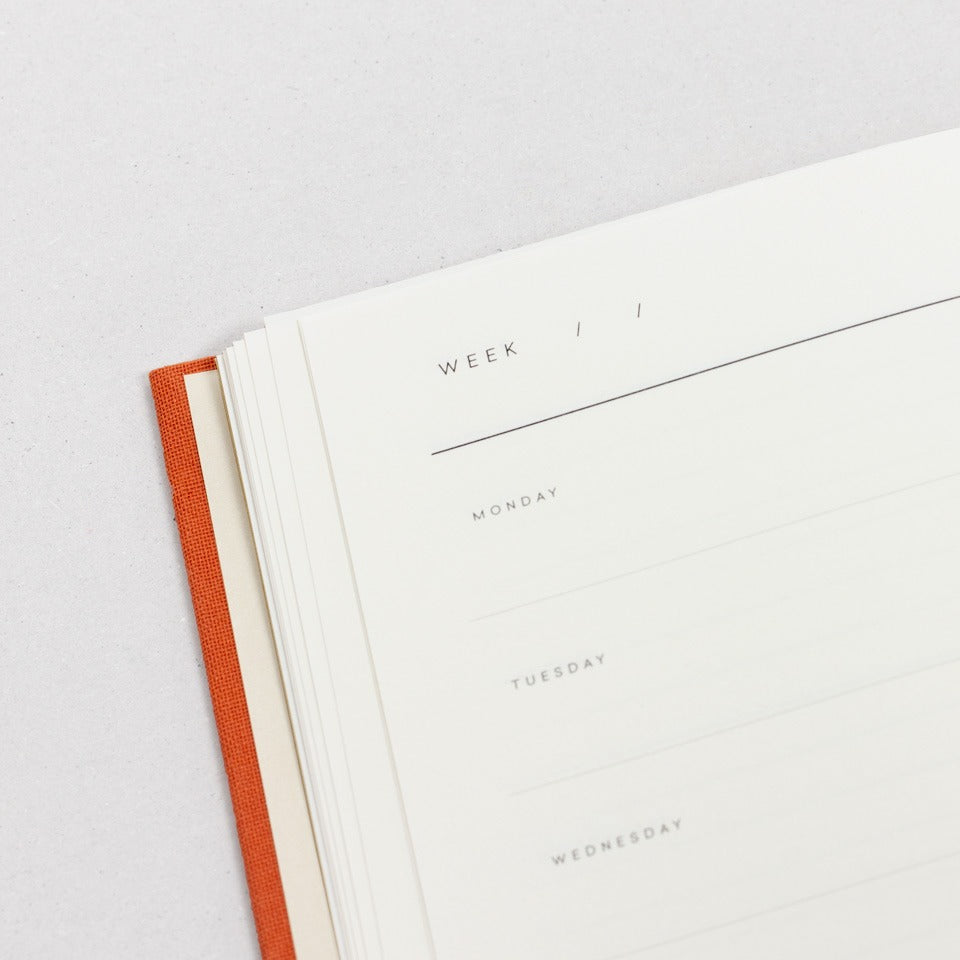 Notem Even Weekly Journal undatiert rostrot – undatierter Kalender