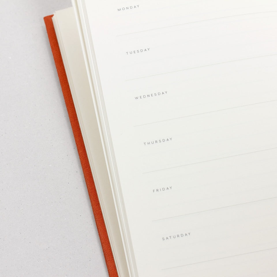 Notem Even Weekly Journal undatiert rostrot – undatierter Kalender