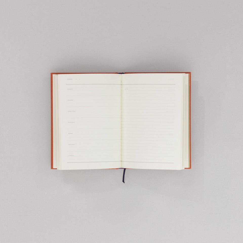 Notem Even Weekly Journal undatiert rostrot – undatierter Kalender