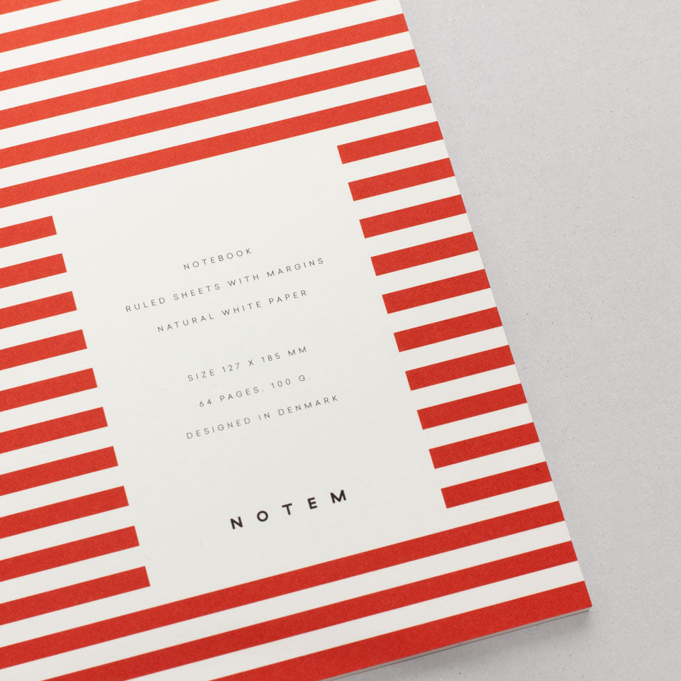 Notem Vita Notebook Notizheft rot gestreift – Notizbuch