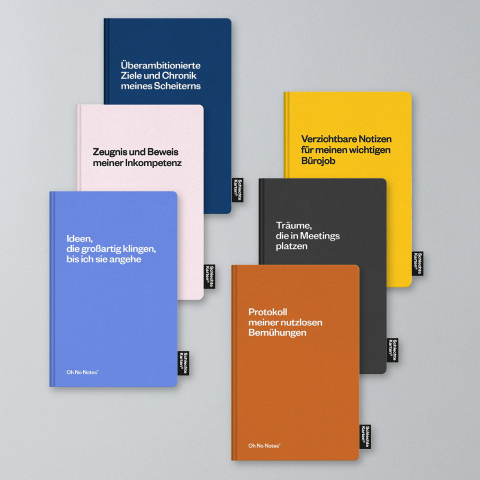 Schlechte Karten Oh No Notes Notizbuch gelb – Notizbücher & Hefte