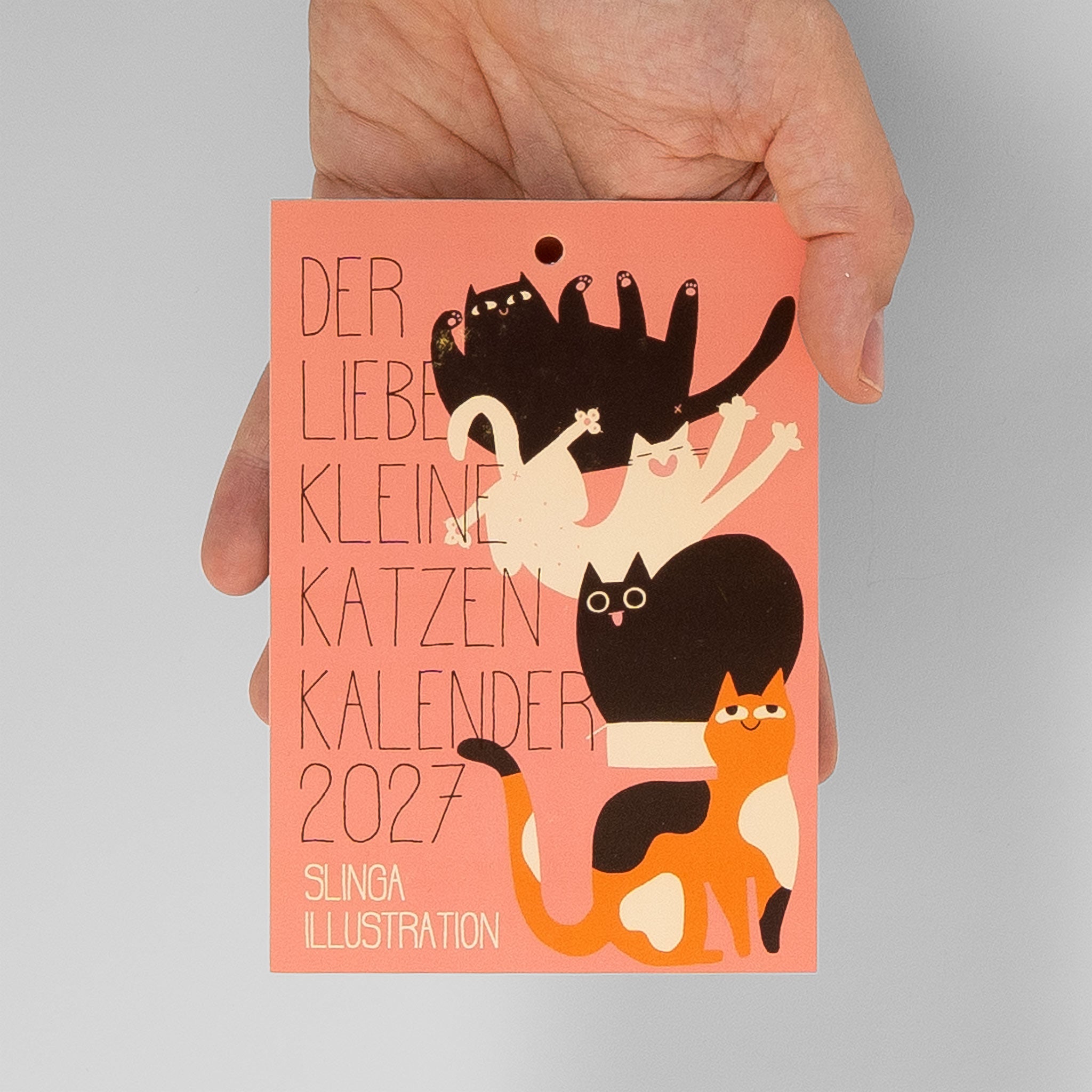 Größenvergleich des Abreißkalenders im DIN-A6-Format, 10,5 x 14,8 cm