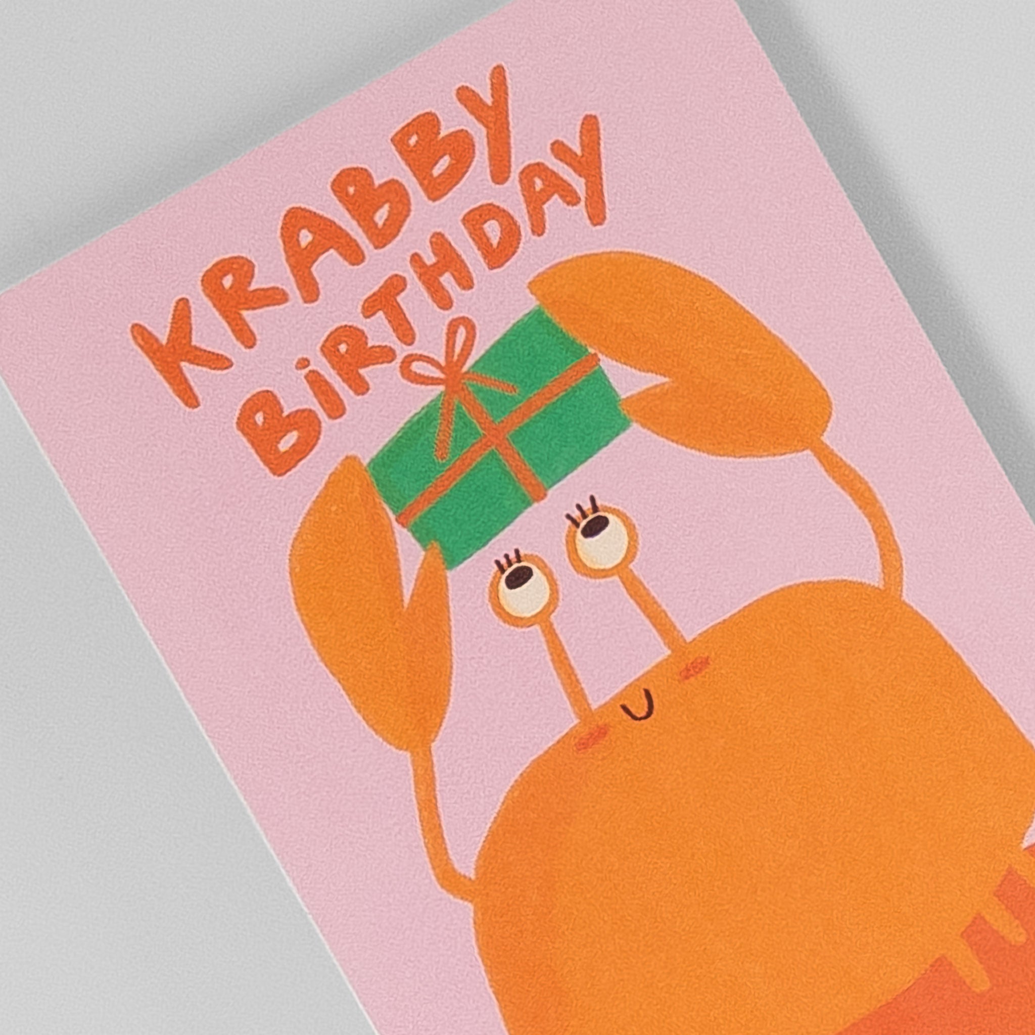 Detailansicht der Slinga Postkarte „Krabby Birthday“