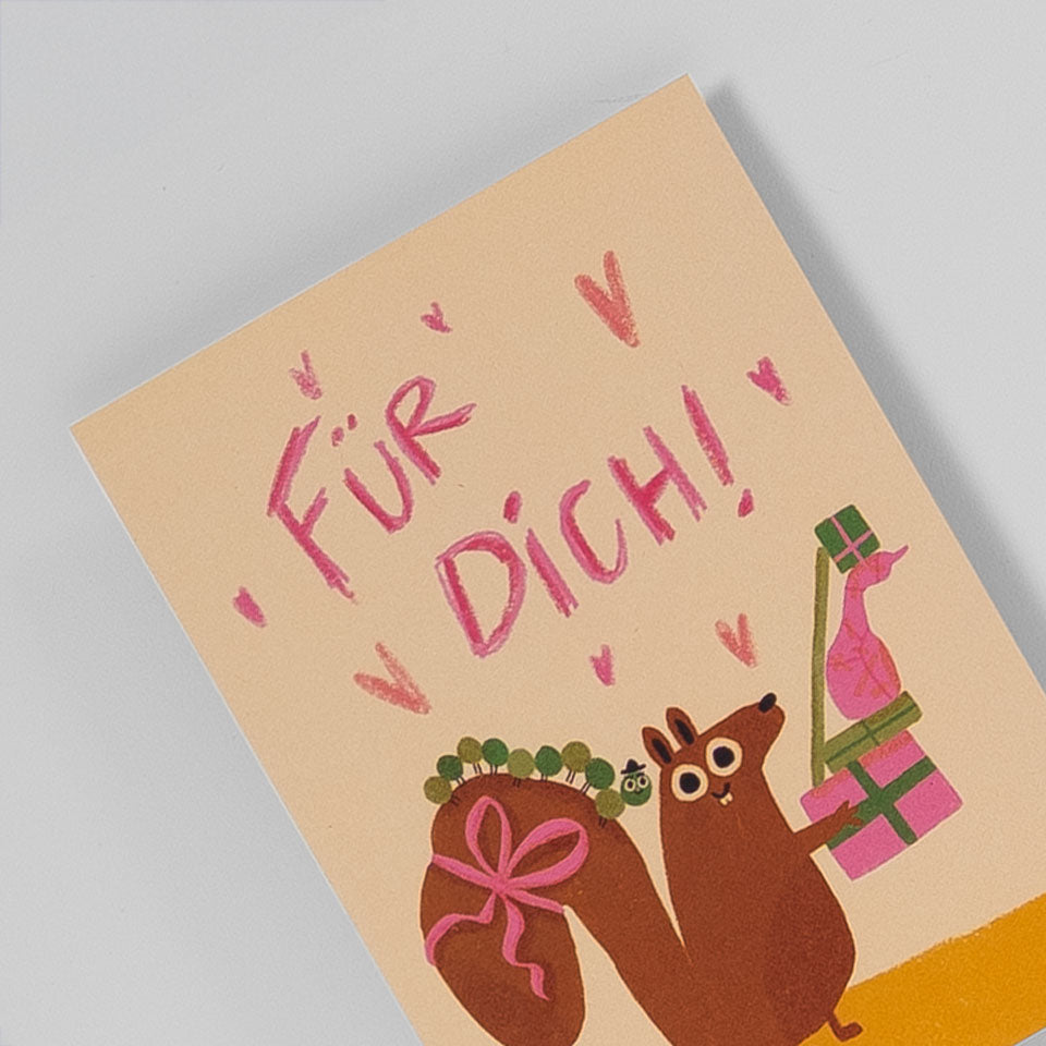 Slinga Postkarte Eichhörnchen Für Dich – Postkarten