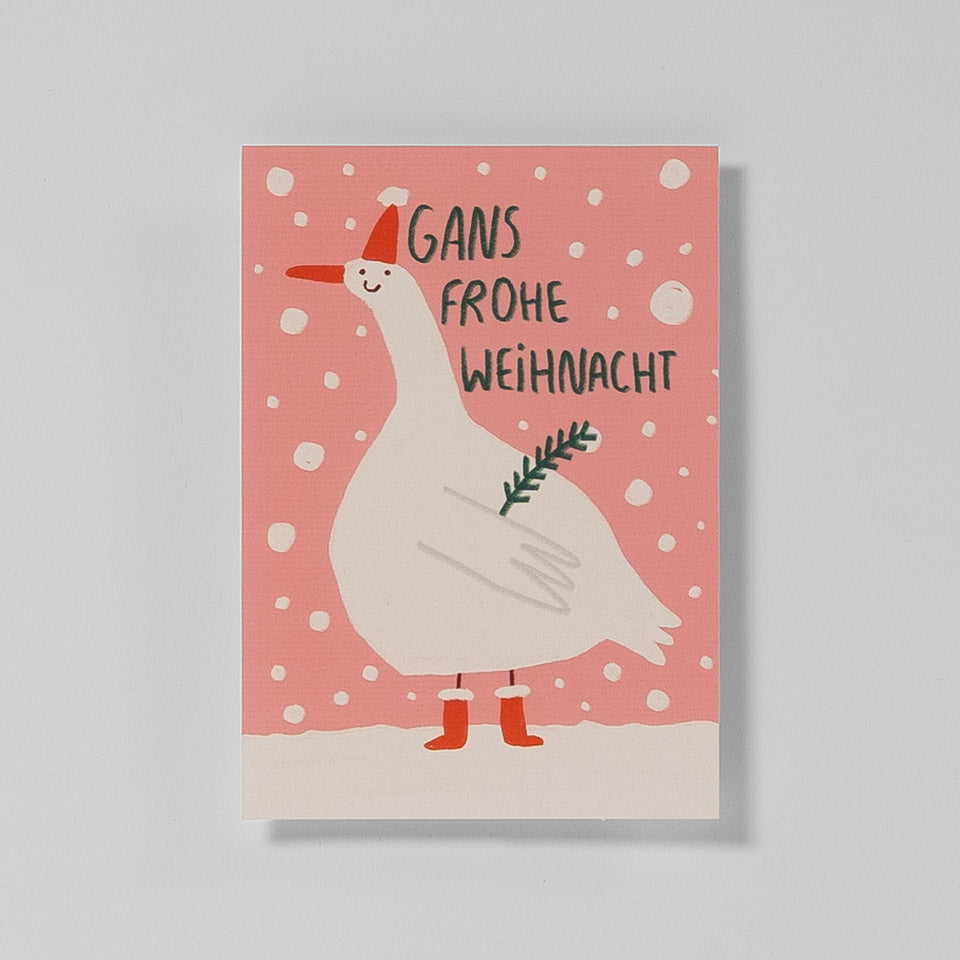 Slinga Weihnachtspostkarte Gans frohe Weihnacht – Postkarten