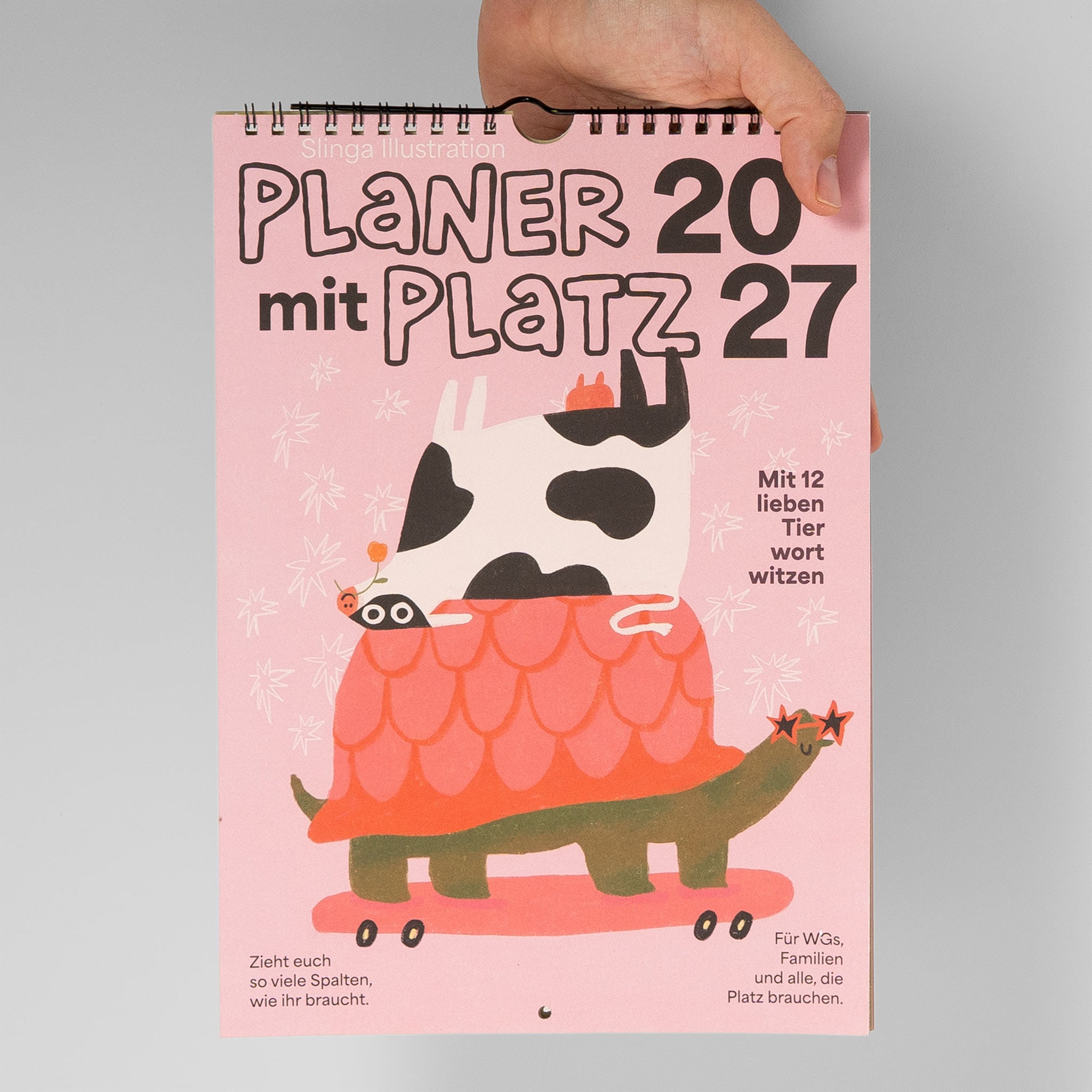 Größenvergleich des Planers im DIN-A4-Format, 21 x 29,7 cm