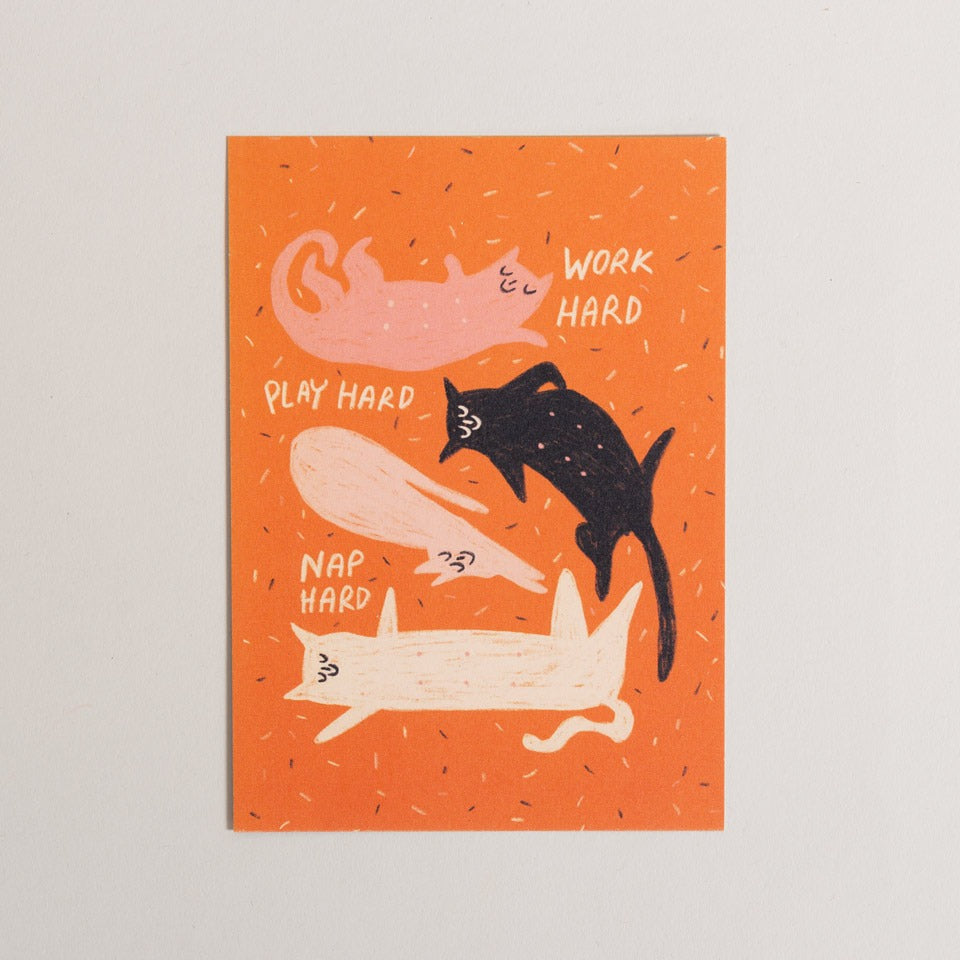 Slinga Postkarte work hard – Postkarten