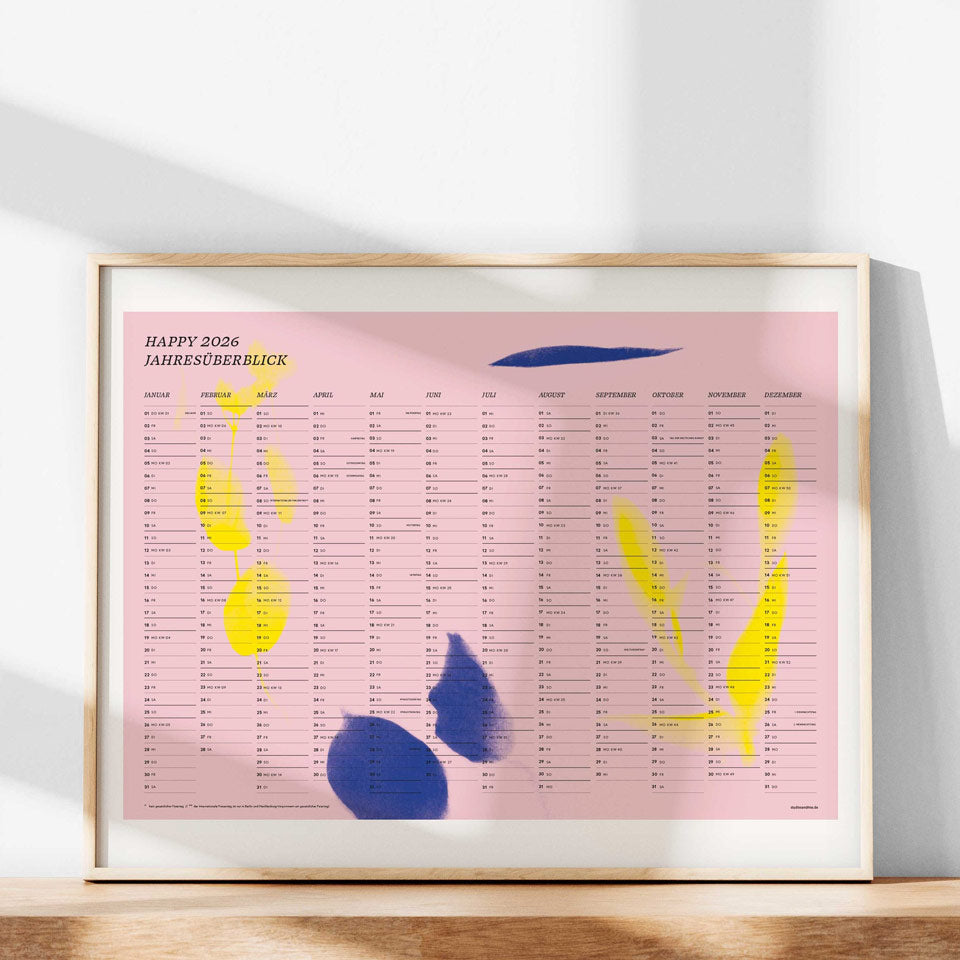 Studio Sandrine Wandkalender Happy 2026 A2 quer – Wandkalender