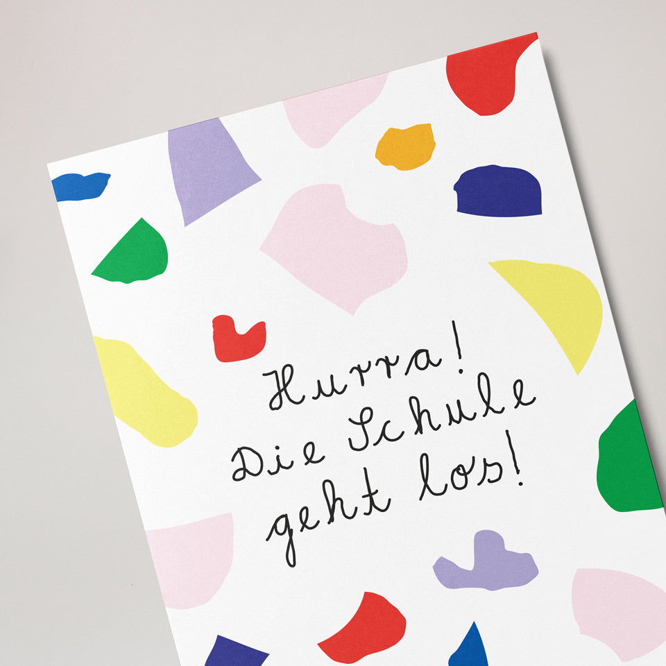 Unter Pinien Postkarte Hurra! die Schule geht los! – Postkarten