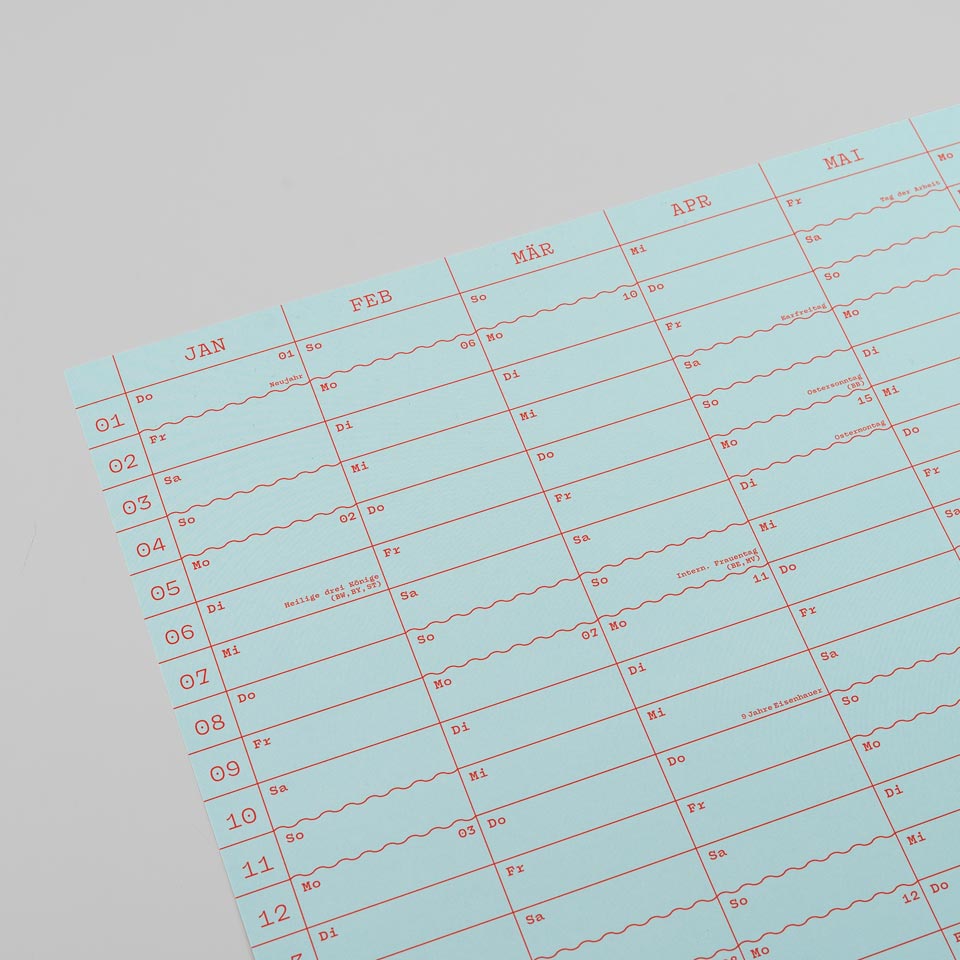 Eisenhauer Wandkalender 2026 Doppelseitig hellblau – Wandkalender