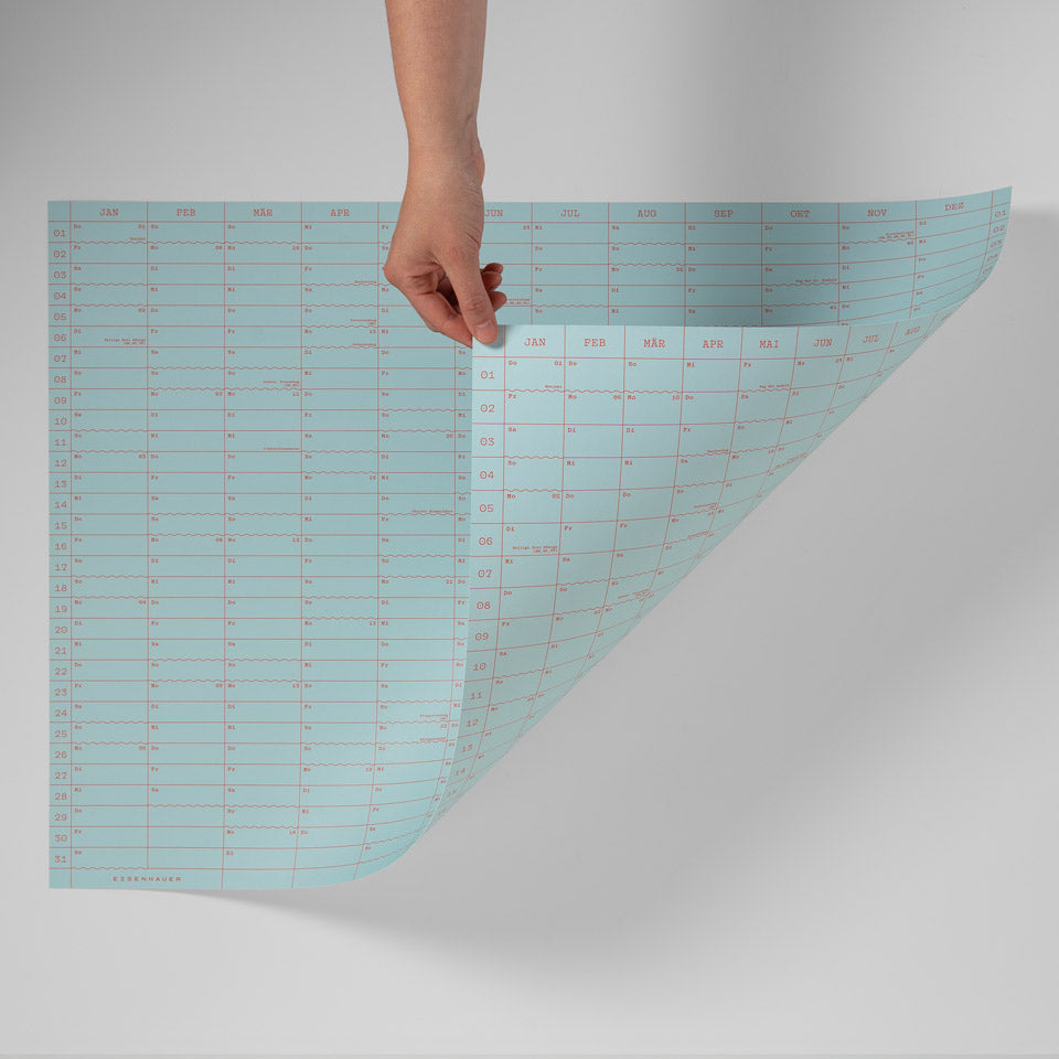 Eisenhauer Wandkalender 2026 Doppelseitig hellblau – Wandkalender
