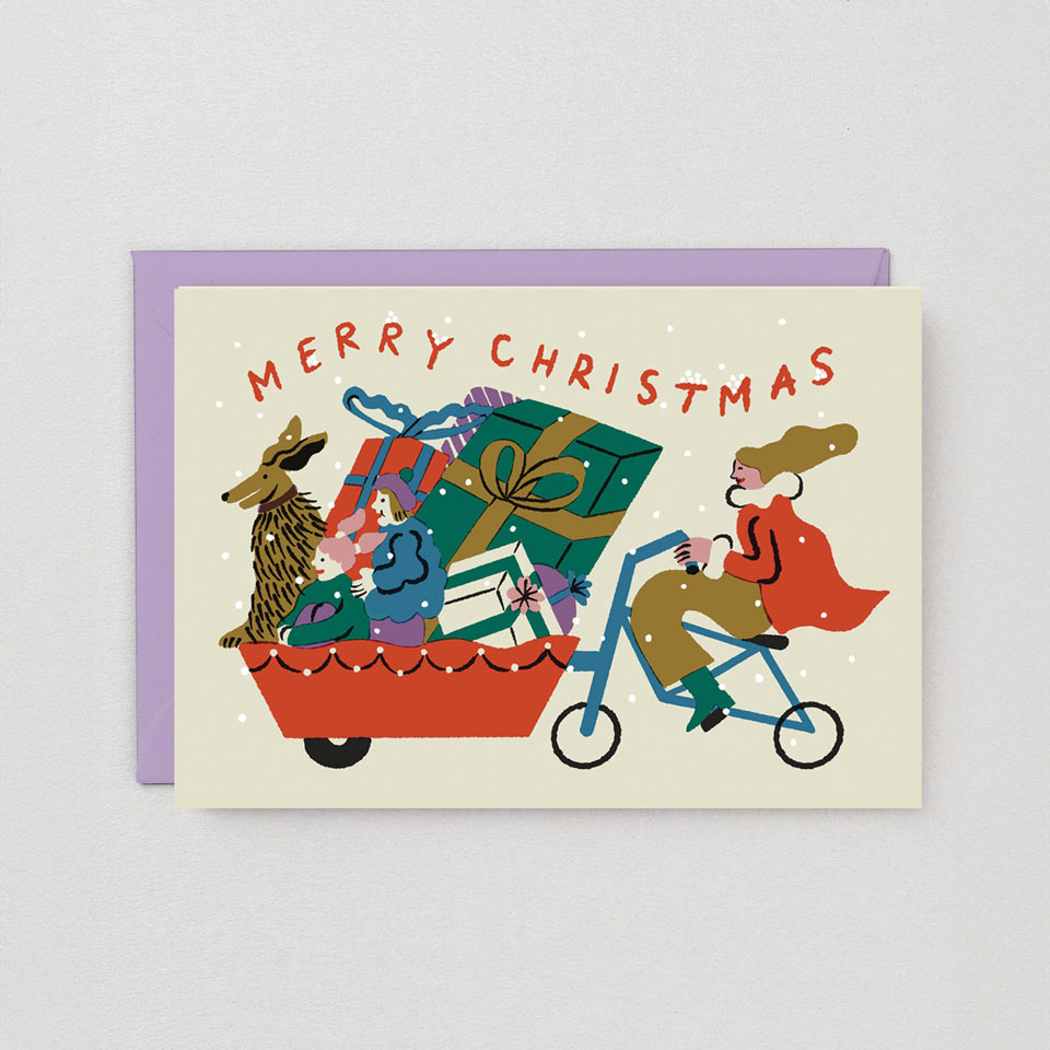 Wrap Weihnachtskarte Lastenrad – Grußkarten