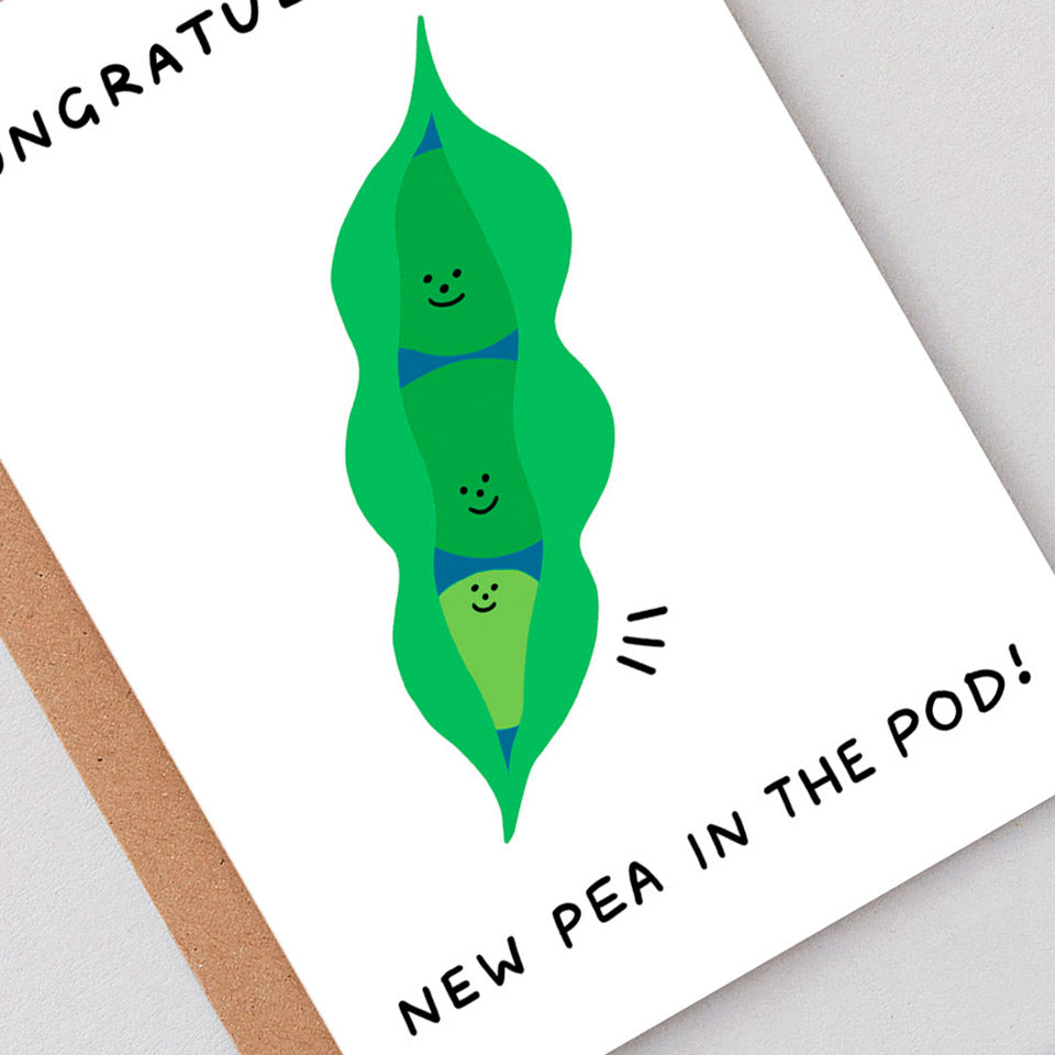Wrap Geburtskarte New Pea In The Pod! – Grußkarten